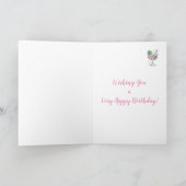 Carte Joyeux anniversaire rose Gin (Intérieur)