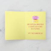 Carte Joyeux Anniversaire rose jaune Macaron Cookies (Intérieur)