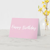 Carte Joyeux Anniversaire rose moderne (Fleur jaune)