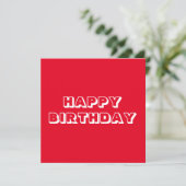 Carte Joyeux anniversaire, Rouge blanc moderne audacieux (Debout devant)