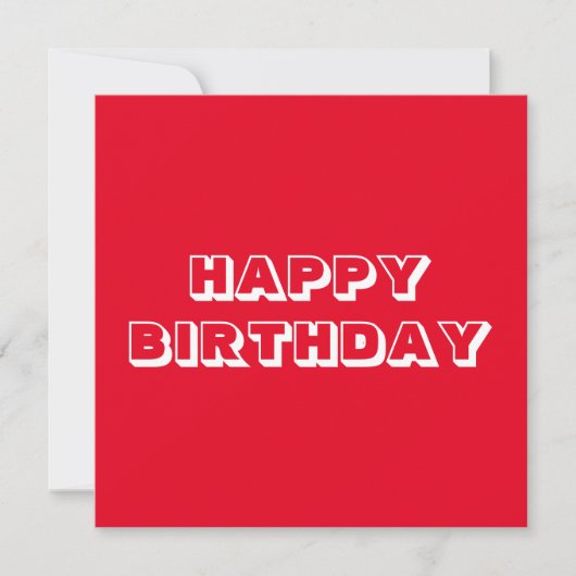 Carte Joyeux anniversaire, Rouge blanc moderne audacieux (Devant)