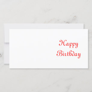 Carte Joyeux anniversaire. Rouge et blanc. Personnalisé