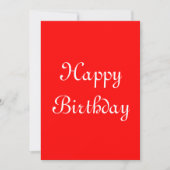 Carte Joyeux anniversaire. Rouge et blanc. Personnalisé (Devant)