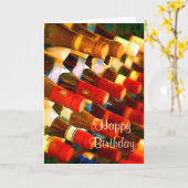 Carte Joyeux anniversaire rouge ou blanc (Fleur jaune)
