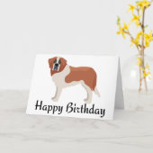 Carte Joyeux Anniversaire Saint Bernard Puppy Dog Saint (Fleur jaune)