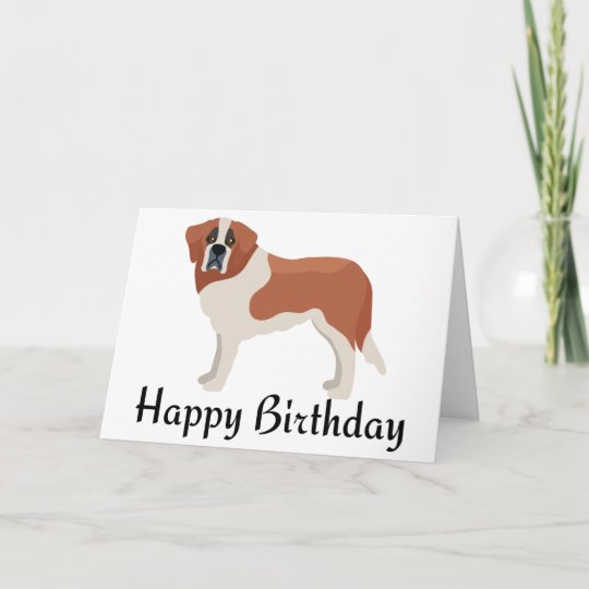 Carte Joyeux Anniversaire Saint Bernard Puppy Dog Saint Zazzle Be