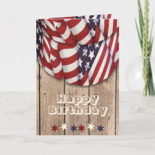 Carte Joyeux Anniversaire Salutations Rouge, Blanc et Bl