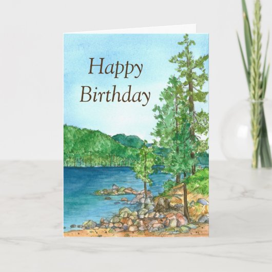 Carte Joyeux anniversaire Sand Harbour Lake Tahoe Peintu (Devant)