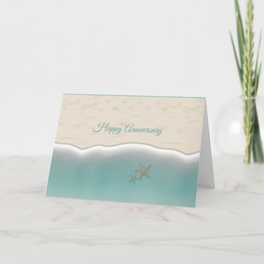 Carte Joyeux Anniversaire Sandy Beach Pigeon Tracks (Devant)