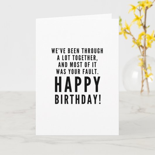Carte Joyeux anniversaire sarcastique pour meilleur ami (Fleur jaune)