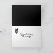 Carte Joyeux Anniversaire sauvage avec l'aquarelle Wolf (Intérieur)