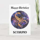 Carte Joyeux Anniversaire Scorpion Zodiaque  (Devant)