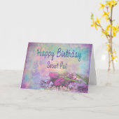 Carte JOYEUX ANNIVERSAIRE SECRET PAL - Soft Floral Eléga (Fleur jaune)