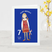 Carte "Joyeux anniversaire sept années " (Fleur jaune)