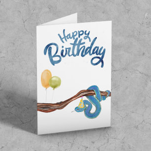 Carte Joyeux Anniversaire Serpent Reptile