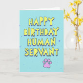 Carte Joyeux anniversaire, serviteur humain, message per (Fleur jaune)