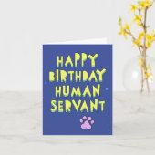 Carte Joyeux anniversaire, serviteur humain, message per (Fleur jaune)