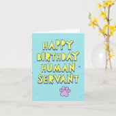 Carte Joyeux anniversaire, serviteur humain, message per (Fleur jaune)