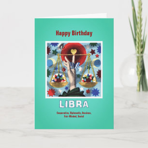 Carte Joyeux Anniversaire Signe du Zodiaque Balance