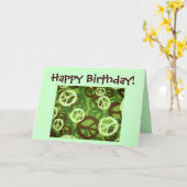 Carte Joyeux anniversaire ! - Signes de paix/carte (Fleur jaune)