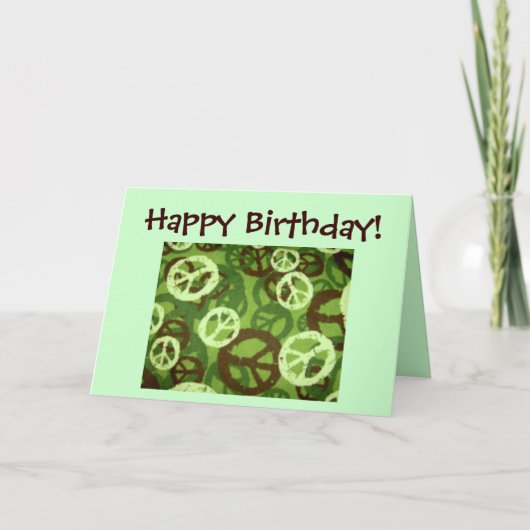 Carte Joyeux anniversaire ! - Signes de paix/carte (Devant)