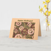 Carte Joyeux anniversaire ! - Signes de paix/carte (Fleur jaune)