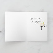 Carte Joyeux Anniversaire Simple Martini verre avec Oliv (Intérieur)