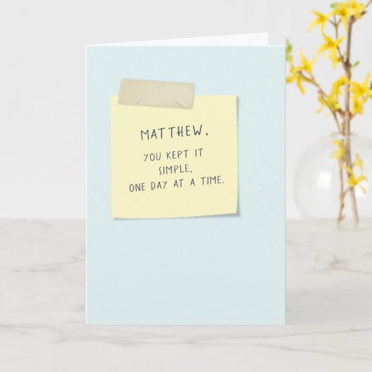 Carte Joyeux Anniversaire Simple Un An (Fleur jaune)