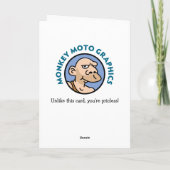 Carte Joyeux anniversaire : Singe caricaturale (Dos)