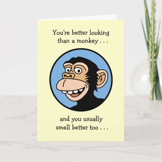 Carte Joyeux Anniversaire Singe Caricaturale Zazzle Be