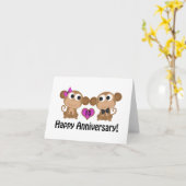 Carte Joyeux Anniversaire Singes (Fleur jaune)