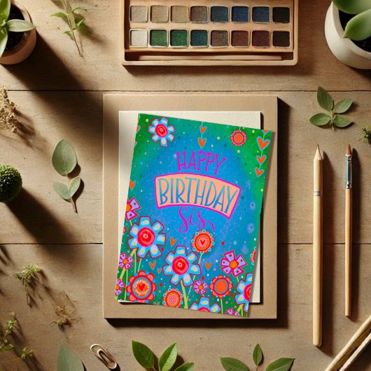 Carte Joyeux Anniversaire Sis Joli Floral Inspirivity Ca