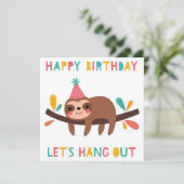 Carte Joyeux anniversaire Sloth (Debout devant)