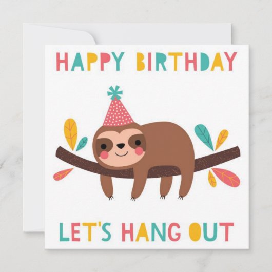 Carte Joyeux anniversaire Sloth (Devant)