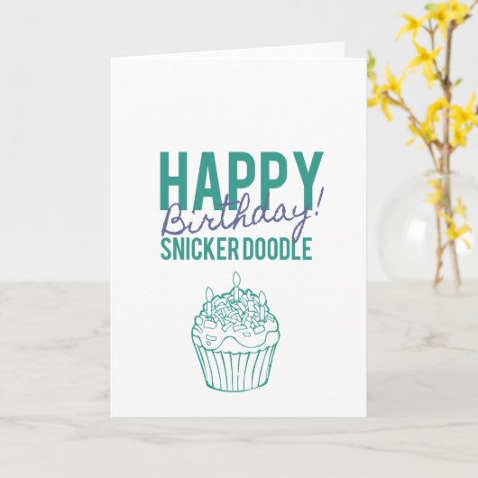 Carte Joyeux Anniversaire Snickerdoodle (Fleur jaune)