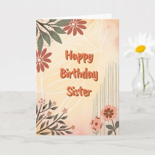 Carte Joyeux Anniversaire Sœur (Petite plante)