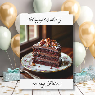 Carte Joyeux Anniversaire Sœur Gâteau au Chocolat