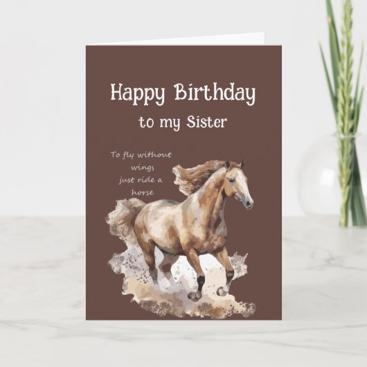 Carte Joyeux Anniversaire Soeur Ride Horses Citation (Devant)