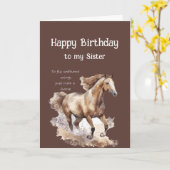 Carte Joyeux Anniversaire Soeur Ride Horses Citation (Fleur jaune)