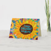 Carte Joyeux Anniversaire soleil Belle tendance jolie (Devant)