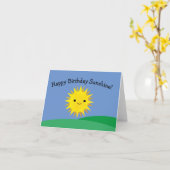 Carte Joyeux Anniversaire Soleil Cute Sourire (Fleur jaune)