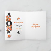 Carte Joyeux anniversaire Son orange et noir photo (Intérieur)