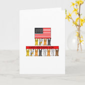 Carte Joyeux anniversaire Son USA Drapeau et chats caric (Fleur jaune)