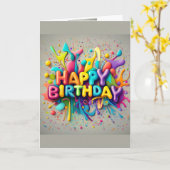Carte Joyeux Anniversaire souhaitant une explosion de pl (Fleur jaune)