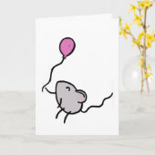 Carte Joyeux anniversaire ! Souris (Fleur jaune)