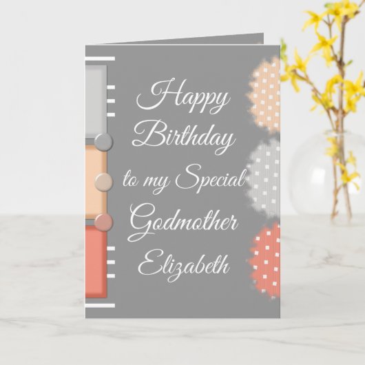 Carte Joyeux anniversaire spécial Godmère gris (Fleur jaune)