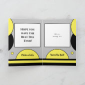 Carte Joyeux anniversaire spécial Godson gris et jaune (Intérieur)