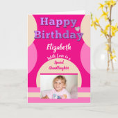 Carte Joyeux anniversaire spécial Grandgirl photo rose (Fleur jaune)
