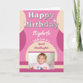 Carte Joyeux anniversaire spécial Grandgirl photo rose (Devant)