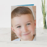 Carte Joyeux anniversaire spécial Grandson photo bleue<br><div class="desc">Remplacez la photo à l'avant.
Ajoutez votre message à l'intérieur.
Joyeux petit-fils spécial anniversaire.
A l'intérieur,  les couleurs sont bleu et blanc.</div>